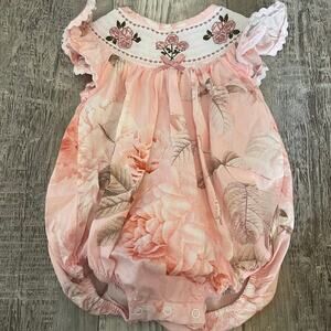 Lil Cactus smocked bubble romper